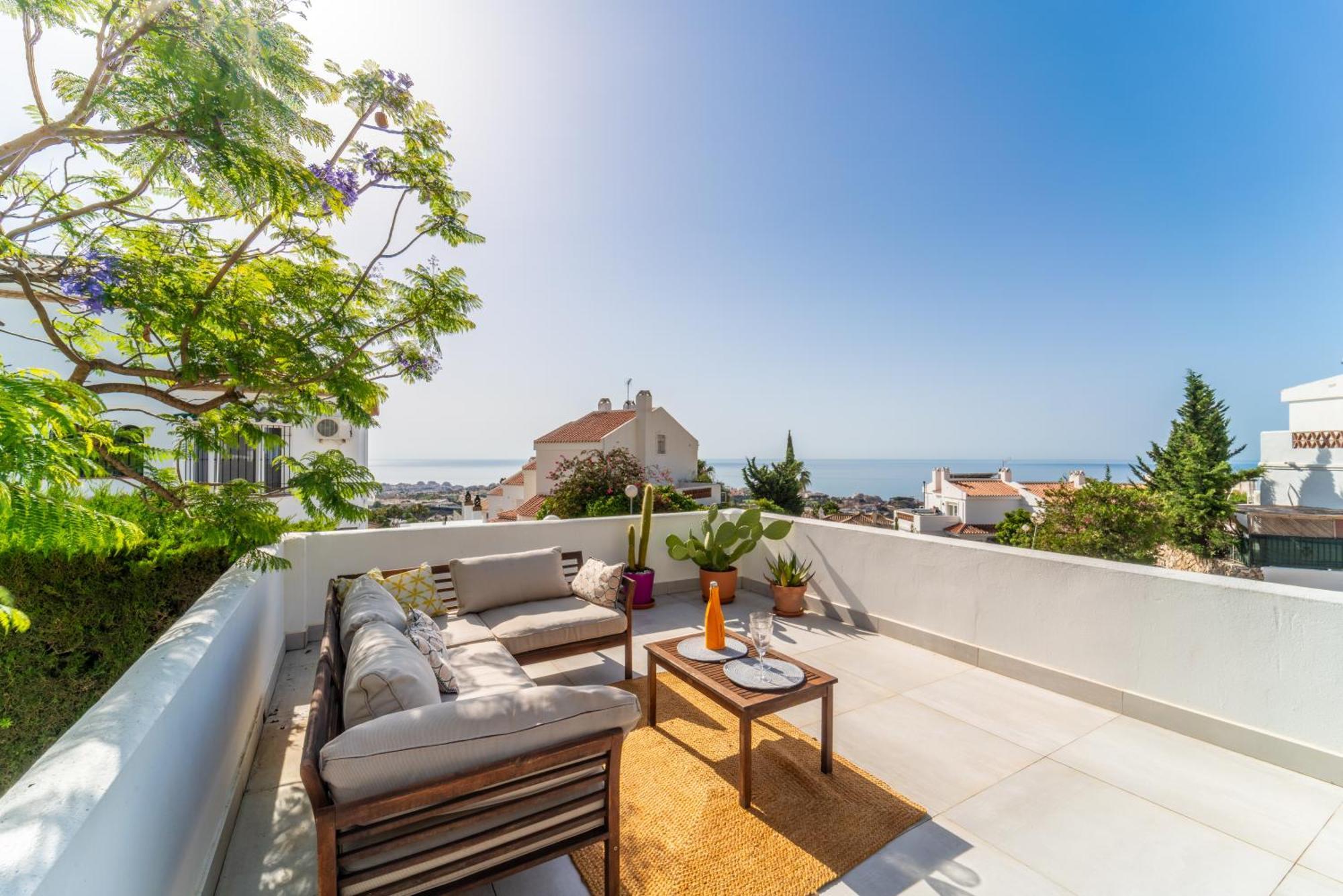 A Terrace With Sea View, 2 Bedrooms Apartment In Benalmádena Buitenkant foto